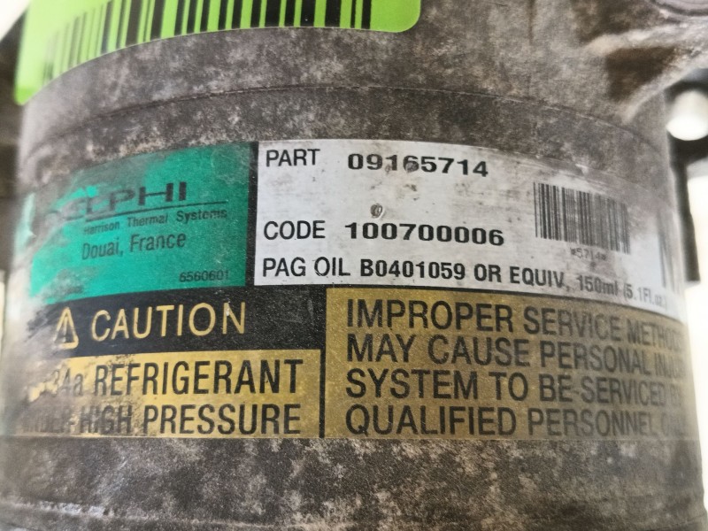 Recambio de compresor aire acondicionado para opel astra g hatchback (t98) 1.6 (f08, f48) referencia OEM IAM 9165714  