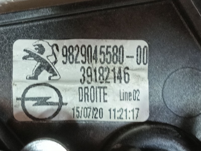 Recambio de elevalunas trasero derecho para opel corsa f (p2jo) corsa-e (68) referencia OEM IAM 9829045580 39182146 