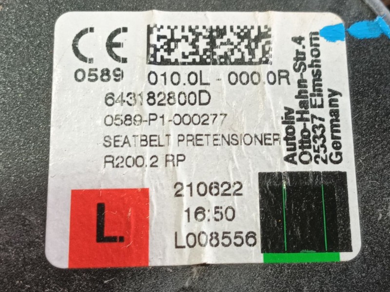 Recambio de cinturon seguridad delantero izquierdo para renault captur ii (hf_) tce 140 (hfn0) referencia OEM IAM 868850256R  