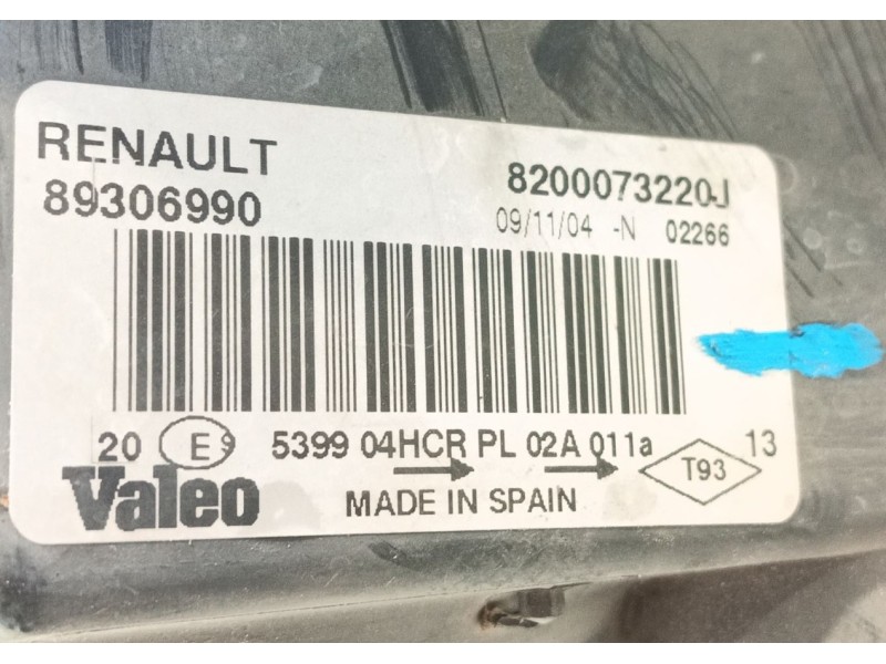 Recambio de faro izquierdo para renault megane ii (bm0/1_, cm0/1_) 1.6 16v (bm0c, cm0c) referencia OEM IAM 260604235R  
