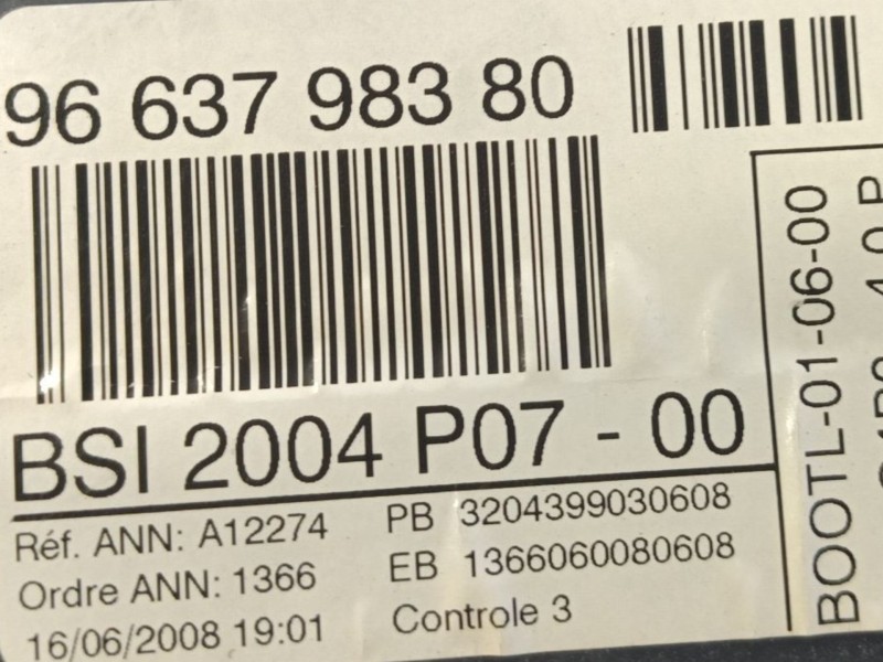 Recambio de bsi para peugeot expert tepee (vf3x_) 1.6 hdi 90 16v referencia OEM IAM  9663798380 