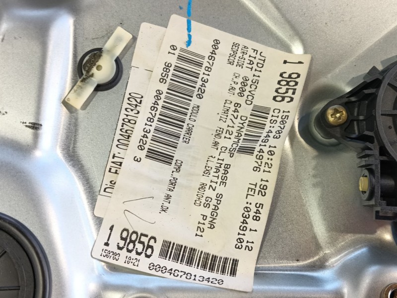 Recambio de elevalunas delantero derecho para fiat stilo (192_) 1.9 jtd (192_xe1a) referencia OEM IAM 0000046831654 / 0000071792