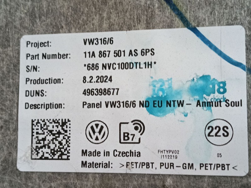 Recambio de techo interior para volkswagen id.4 (e21) pro eléctrico referencia OEM IAM   