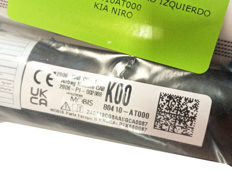 Recambio de airbag cortina delantero izquierdo para kia niro (c5p11) 1.6 hev referencia OEM IAM 80410AT000  