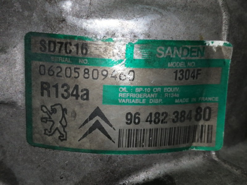 Recambio de compresor aire acondicionado para citroën c5 berlina sx (e) referencia OEM IAM 6453WZ 9648238480 