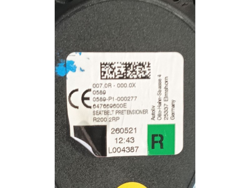 Recambio de cinturon seguridad delantero derecho para volkswagen id.4 (e21) performance referencia OEM IAM 11B857706MRAA  