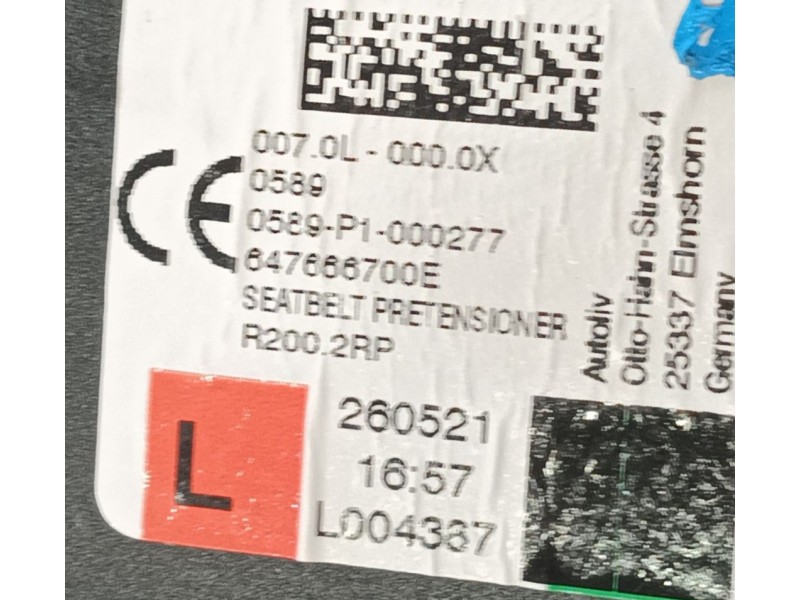 Recambio de cinturon seguridad delantero izquierdo para volkswagen id.4 (e21) performance referencia OEM IAM 11B857705MRAA  