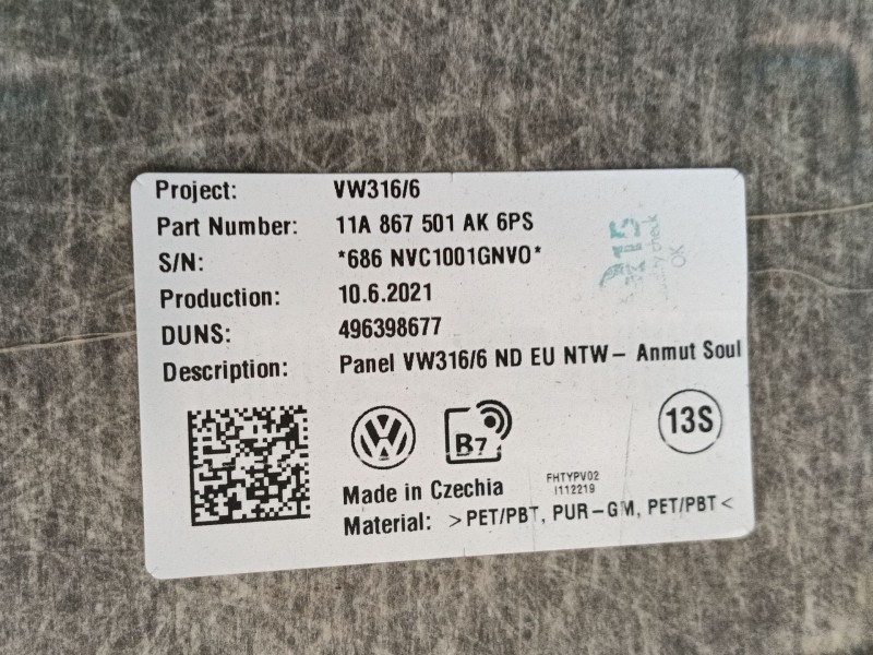 Recambio de techo interior para volkswagen id.4 (e21) performance referencia OEM IAM   