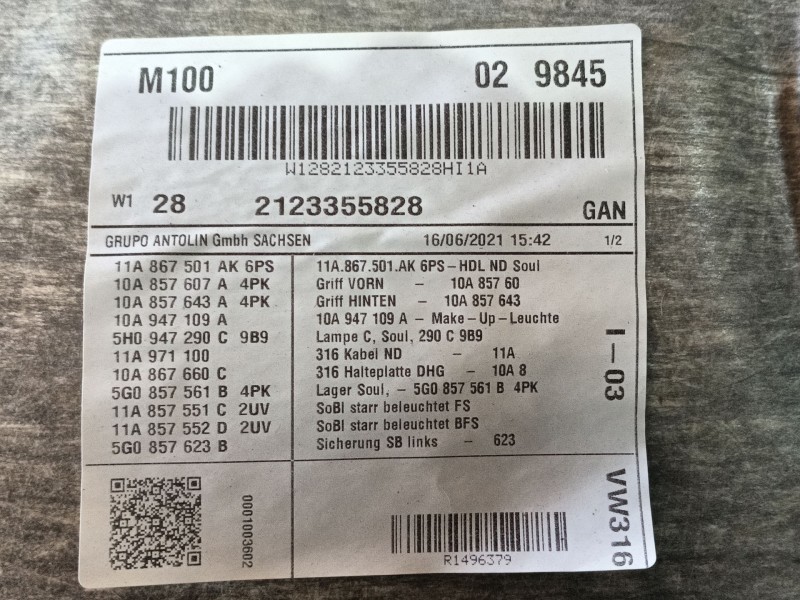 Recambio de techo interior para volkswagen id.4 (e21) performance referencia OEM IAM   