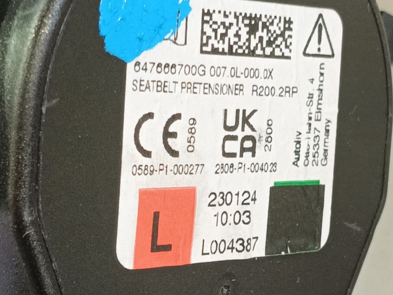 Recambio de cinturon seguridad delantero izquierdo para volkswagen id.4 (e21) pro eléctrico referencia OEM IAM 11B857705MRAA  