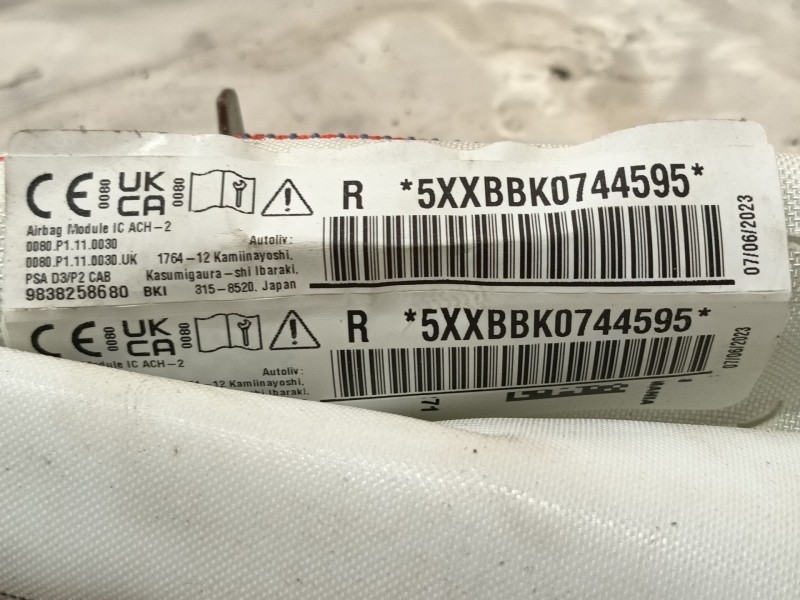 Recambio de airbag cortina delantero derecho para peugeot 2008 ii (ud_, us_, uy_, uj_, ur_, uc_) 1.2 puretech 130 referencia OEM