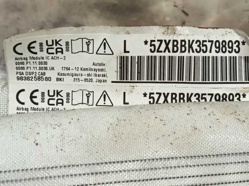 Recambio de airbag cortina delantero izquierdo para peugeot 2008 ii (ud_, us_, uy_, uj_, ur_, uc_) 1.2 puretech 130 referencia O