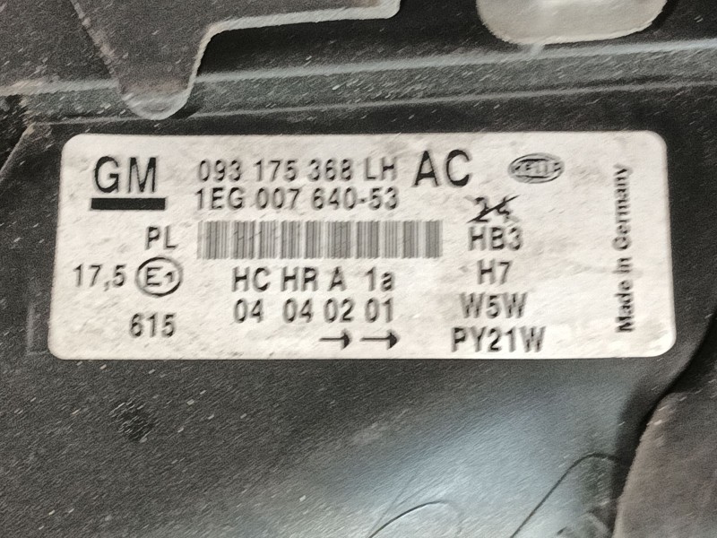 Recambio de faro izquierdo para opel astra g sedán (t98) 1.6 16v (f69) referencia OEM IAM   