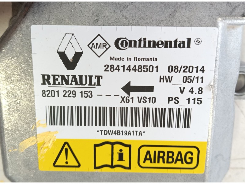 Recambio de centralita airbag para renault kangoo / grand kangoo ii (kw0/1_) 1.5 dci 90 (kw05, kw08, kw0g, kw11) referencia OEM 