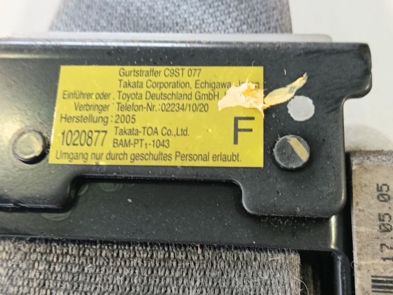 Recambio de cinturon seguridad delantero izquierdo para toyota corolla (_e12_) 1.4 d (nde120_) referencia OEM IAM 7322002110C0  