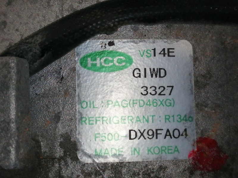 Recambio de compresor aire acondicionado para hyundai ix35 comfort 2wd referencia OEM IAM F500DX9FA04  DX9FA04 3327