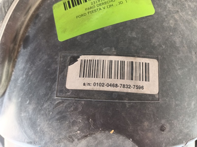 Recambio de faro derecho para ford fiesta v (jh_, jd_) 1.3 referencia OEM IAM   