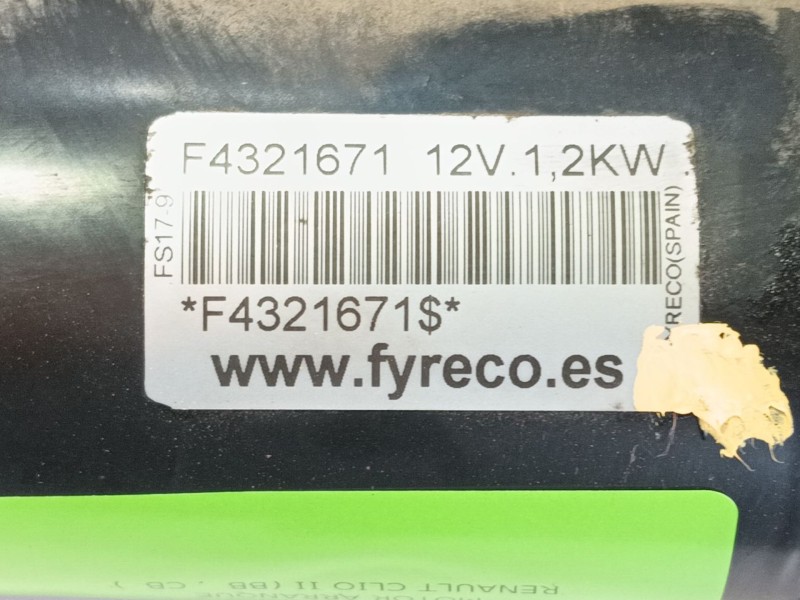 Recambio de motor arranque para renault clio ii (bb_, cb_) 1.9 dti (b/cb0u) referencia OEM IAM  F4321671 