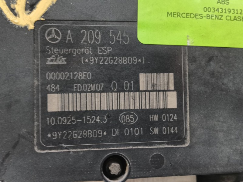 Recambio de abs para mercedes-benz clase c (w203) c 220 cdi (203.006) referencia OEM IAM 0034319312  