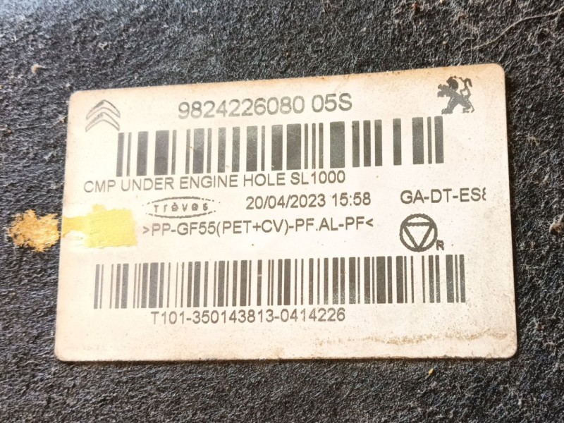 Recambio de cubrecarter para peugeot 208 ii (ub_, up_, uw_, uj_) 1.2 puretech 100 referencia OEM IAM   