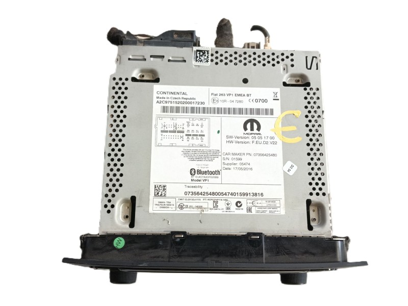 Recambio de sistema audio / radio cd para fiat doblo autobús (263_) 1.3 d multijet (263axc1a) referencia OEM IAM   