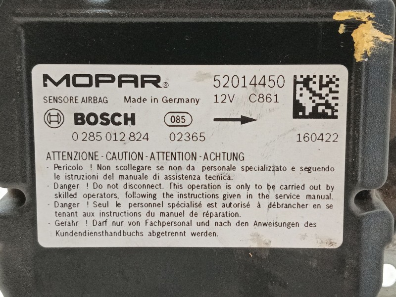 Recambio de centralita airbag para fiat doblo autobús (263_) 1.3 d multijet (263axc1a) referencia OEM IAM 52014450 0285012824 
