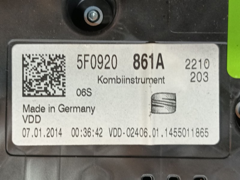 Recambio de cuadro instrumentos para seat leon (5f1) 1.6 tdi referencia OEM IAM   