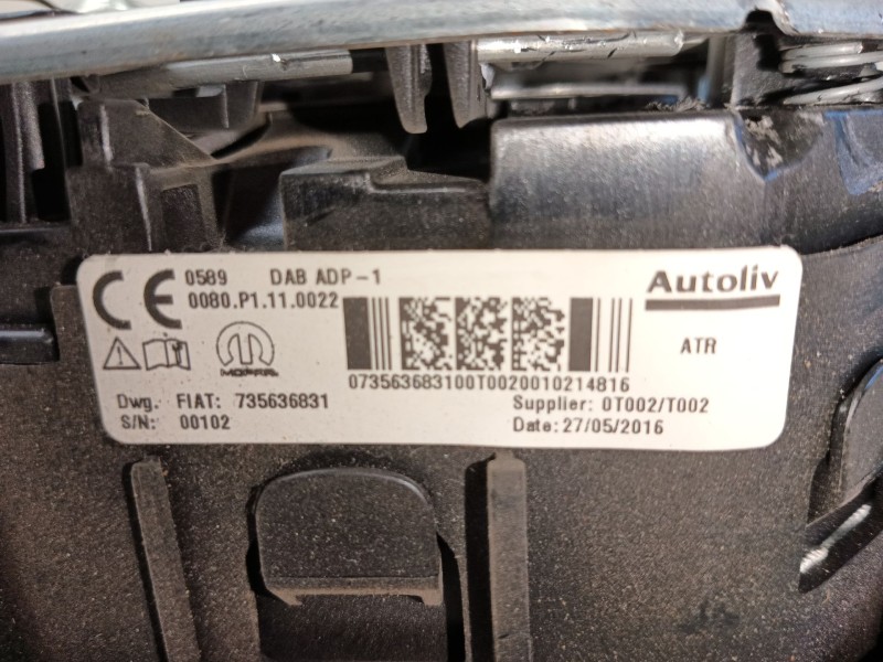 Recambio de airbag delantero izquierdo para fiat doblo autobús (263_) 1.3 d multijet (263axc1a) referencia OEM IAM 0000735496857