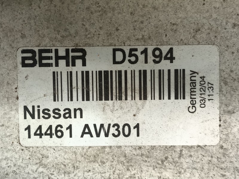 Recambio de intercooler para nissan almera ii hatchback (n16) 2.2 dci referencia OEM IAM 14461AW300  