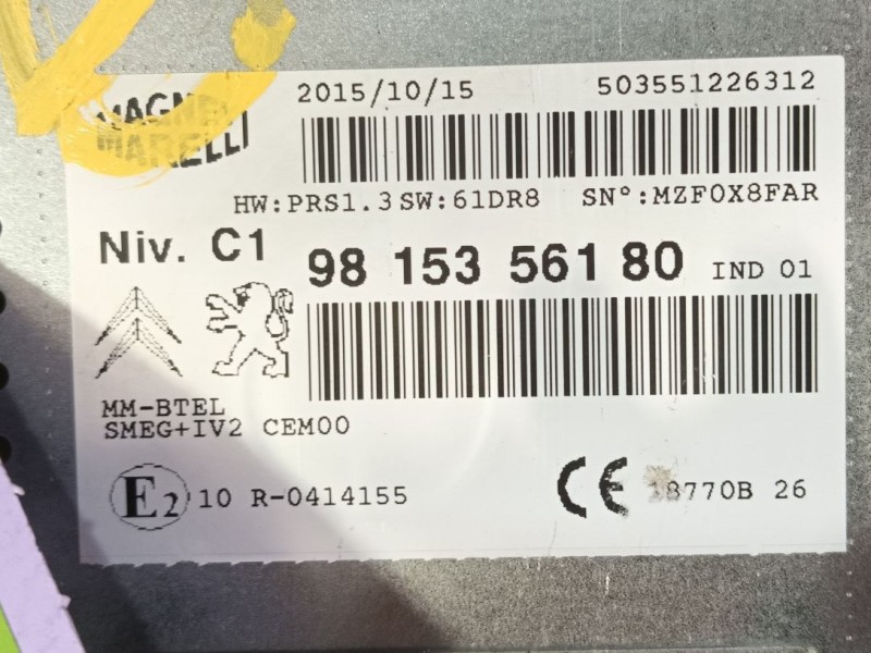 Recambio de sistema audio / radio cd para citroën berlingo multispace (b9) 1.6 bluehdi 120 referencia OEM IAM   