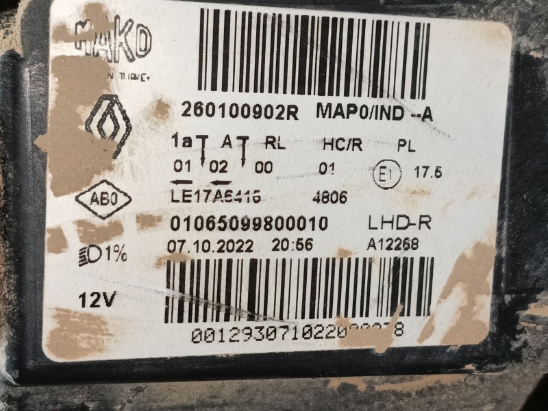 Recambio de faro derecho para renault clio v (b7_) 1.0 sce 65 (b7mg) referencia OEM IAM   