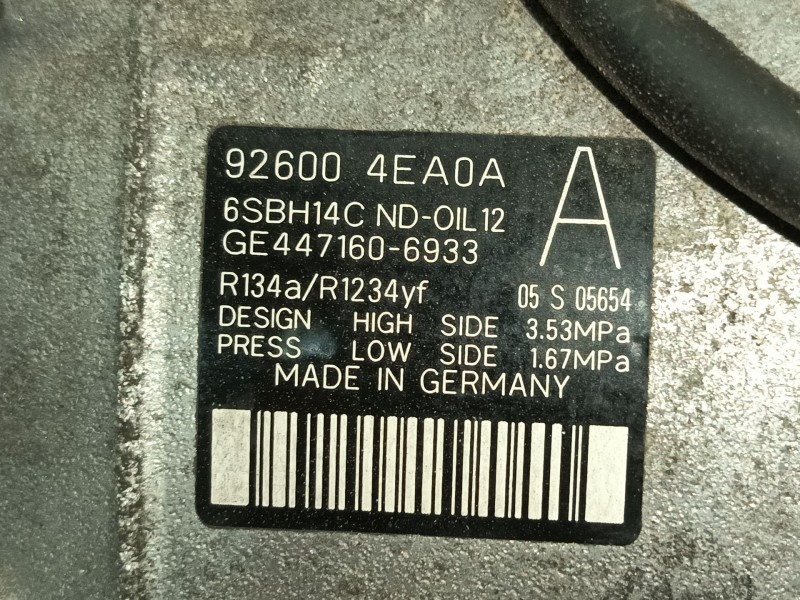 Recambio de compresor aire acondicionado para renault grand scénic iii (jz0/1_) 1.5 dci referencia OEM IAM 926000994R  
