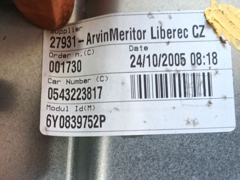Recambio de elevalunas trasero derecho para skoda fabia i (6y2) 1.9 tdi referencia OEM IAM 6Y0839462  