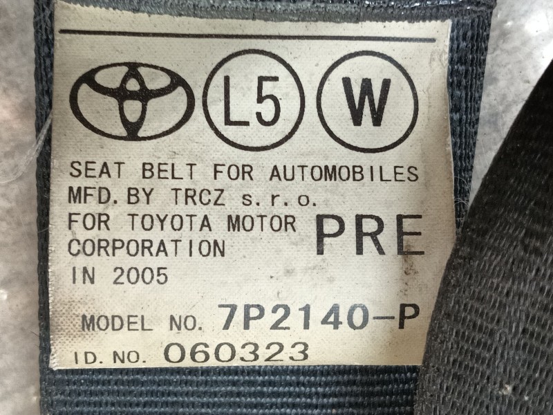 Recambio de cinturon seguridad delantero izquierdo para toyota corolla verso (zer_, zze12_, r1_) 2.2 d-4d (aur10_) referencia OE