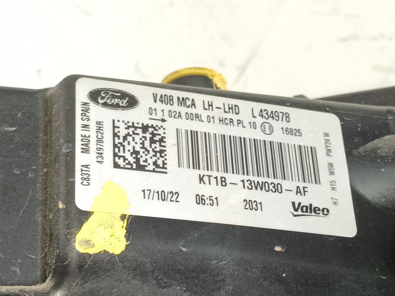 Recambio de faro izquierdo para ford transit connect v408 furgoneta/monovolumen 1.5 ecoblue referencia OEM IAM 1827692  