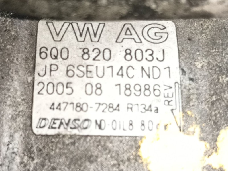Recambio de compresor aire acondicionado para skoda fabia i (6y2) 1.9 tdi referencia OEM IAM 6Q0820808F  