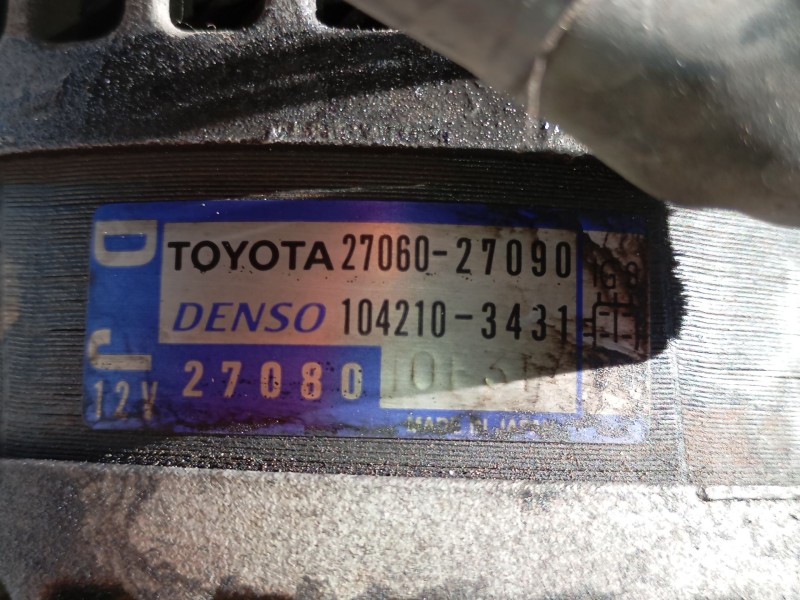 Recambio de alternador para toyota avensis (_t25_) 2.0 d-4d (cdt250_) referencia OEM IAM 2706027080  