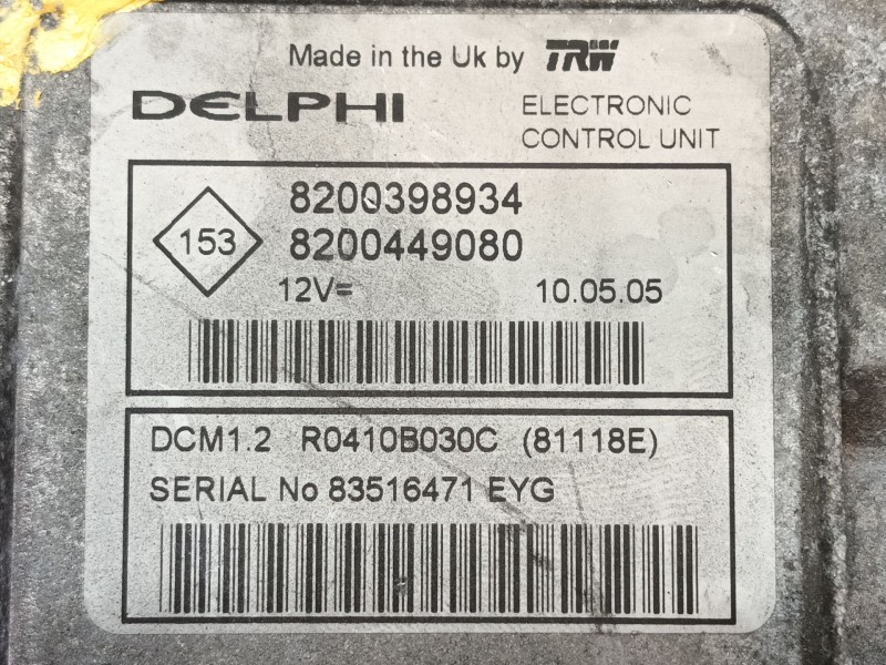 Recambio de centralita motor uce para renault modus / grand modus (f/jp0_) 1.5 dci (fp0d, jp0d) referencia OEM IAM   