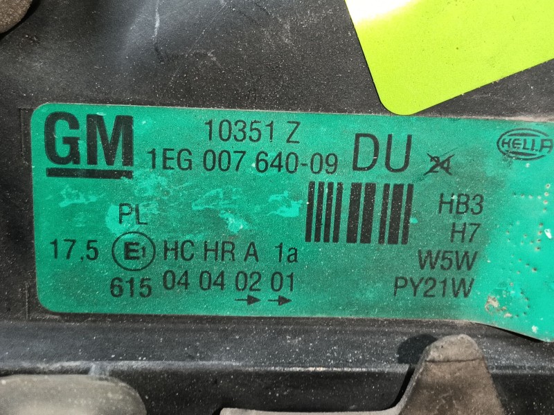 Recambio de faro izquierdo para opel astra g coupé (t98) 1.8 16v (f07) referencia OEM IAM 93175723 1EG00764009 