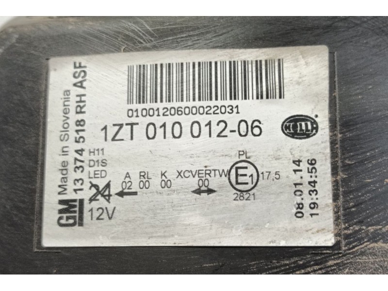 Recambio de faro derecho para opel astra j sedán 1.7 cdti (69) referencia OEM IAM 13306934  
