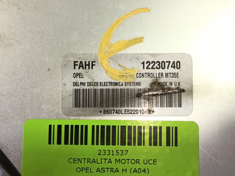 Recambio de centralita motor uce para opel astra h (a04) 1.6 (l48) referencia OEM IAM  12230740 