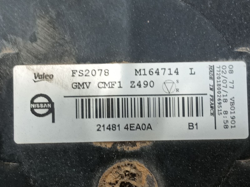 Recambio de electroventilador para nissan qashqai ii (j11, j11_) 1.2 dig-t referencia OEM IAM 214814EA0A FS2078 