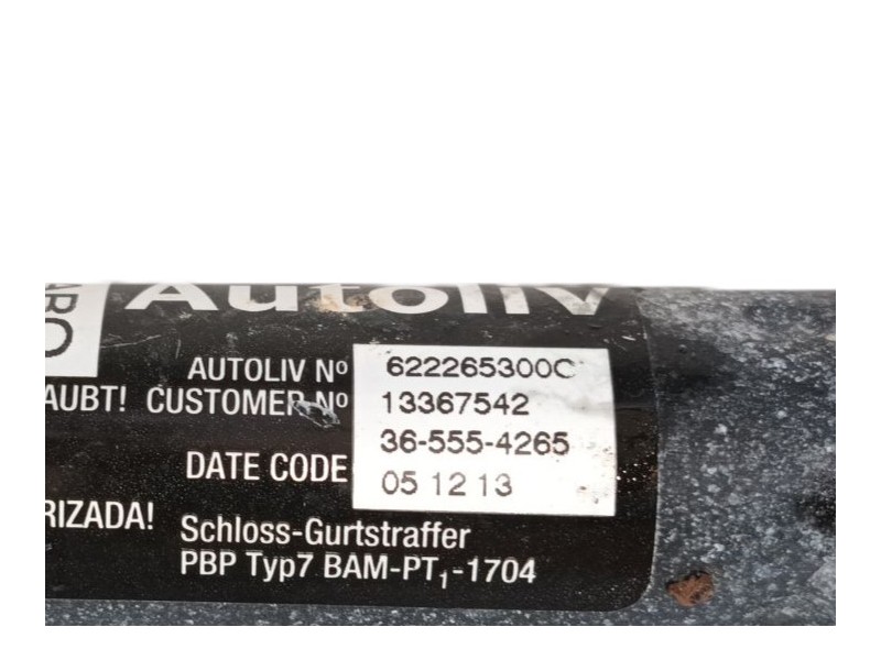 Recambio de cinturon seguridad delantero derecho para opel astra j sedán 1.7 cdti (69) referencia OEM IAM 13394804  