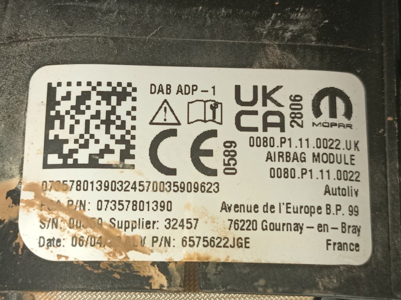 Recambio de airbag delantero izquierdo para jeep avenger 1.2 turbo 100 referencia OEM IAM   