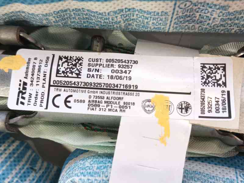 Recambio de airbag cortina delantero derecho para fiat 500 (312_) 1.2 (312axa1a) referencia OEM IAM   