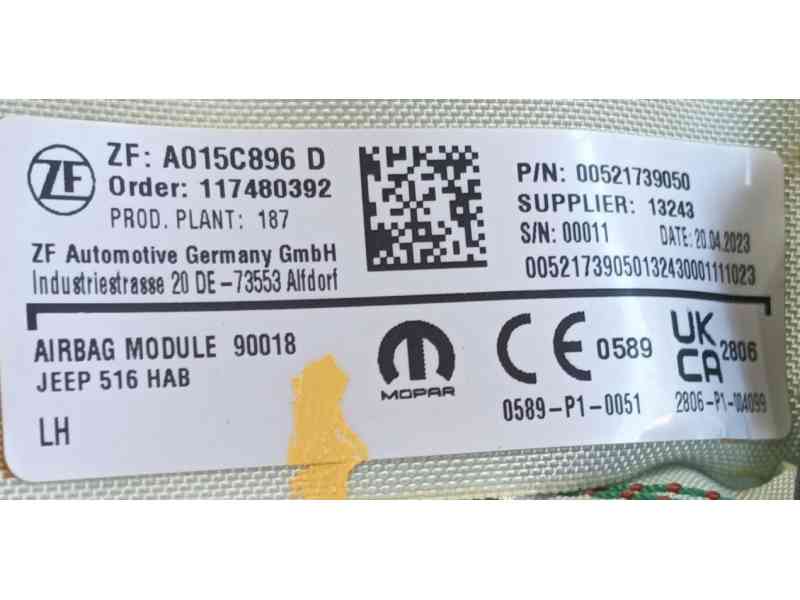 Recambio de airbag cortina delantero izquierdo para jeep avenger 1.2 turbo 100 referencia OEM IAM   