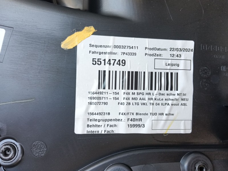 Recambio de guarnecido puerta trasera derecha para bmw 1 (f40) 118 d referencia OEM IAM   