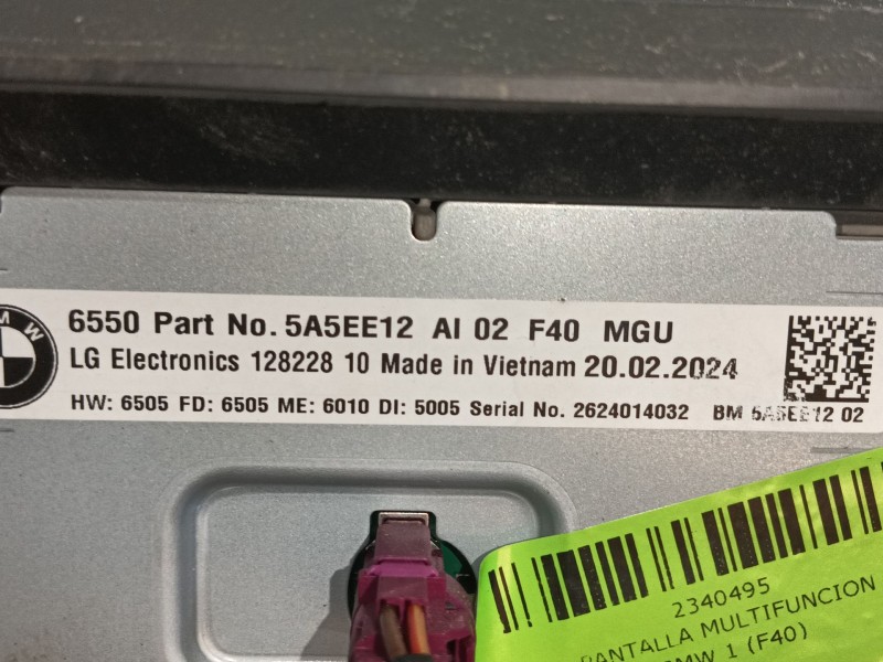 Recambio de pantalla multifuncion para bmw 1 (f40) 118 d referencia OEM IAM   