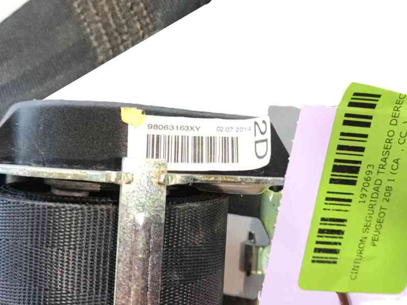 Recambio de cinturon seguridad trasero derecho para peugeot 208 i (ca_, cc_) 1.6 hdi referencia OEM IAM   