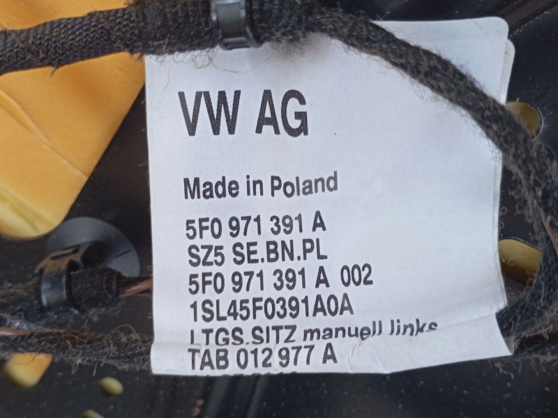 Recambio de asiento delantero izquierdo para seat leon (5f1) 2.0 tdi referencia OEM IAM  5F0971391A 